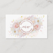 Witte Blush Bloemen Logo Initialen Visitekaartje (Voorkant)