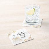 Witte Blush Gouden Glitter Jurk Bachelorette Feest Kartonnen Onderzetters (Insitu)