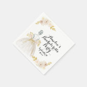Witte Blush Gouden Glitter Jurk Bachelorette Feest Servet (Hoek)