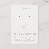WITTE BLUSH HART BEST MOM GIFT EARRING DISPLAY PLAATSKAARTJE (Voorkant)