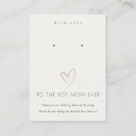 WITTE BLUSH HART BEST MOM GIFT EARRING DISPLAY PLAATSKAARTJE