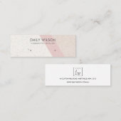 Witte Blush Keramische Glitter Stud Oorbel Display Mini Visitekaartje (Voorkant / Achterkant)