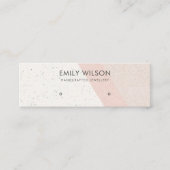 Witte Blush Keramische Glitter Stud Oorbel Display Mini Visitekaartje (Voorkant)
