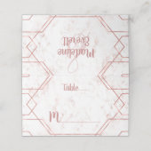 Witte & Blush Marmer en Roos Gouden Tafelzitting Plaatskaartje (Buitenkant ongevouwen)