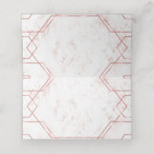Witte & Blush Marmer en Roos Gouden Tafelzitting Plaatskaartje (Binnenkant ongevouwen)