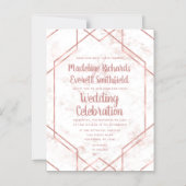 Witte & Blush Marmeren Magnetische Bruiloft Uitnod Magnetische Uitnodiging (Voorkant)