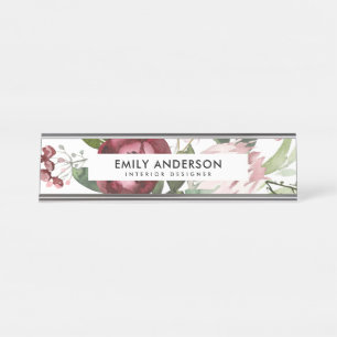 WITTE BLUSH PINK BURGUNDY PROTEA FLORAL WATERVERF BUREAU NAAMBORDJE