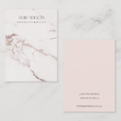 WITTE BLUSH PINK MARBLE TEXTURE KETTING DISPLAY VISITEKAARTJE (Voorkant / Achterkant)