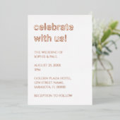 Witte Blush Roze Bruiloft Roos Gouden Folie Invita Folie Uitnodiging (Staand Voorkant)