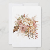 Witte Blush Roze Crème Boho Bloemen Trouwboog Kaart (Achterkant)