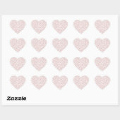 Witte Blush Roze Glam Glitter Luipaard Hart Sticker (Vel)