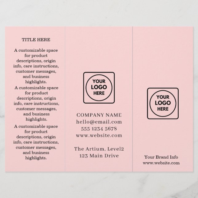 Witte Blush Roze Ontwerp | Modern Professioneel  (Voorkant)