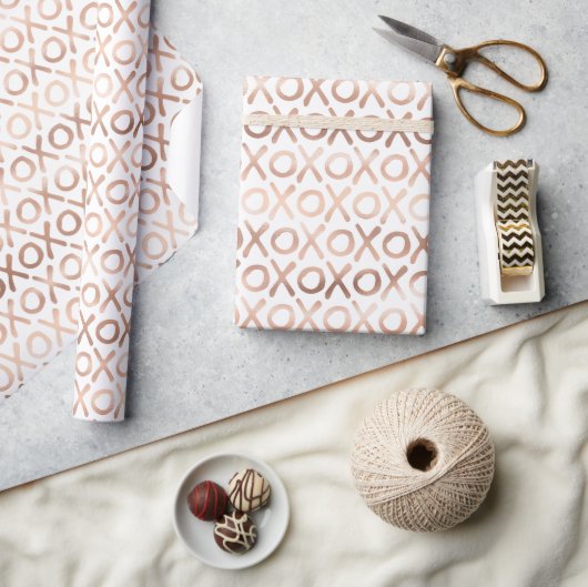 Witte Blush Roze Roze Goud XOXO Cadeaupapier (Crafts)