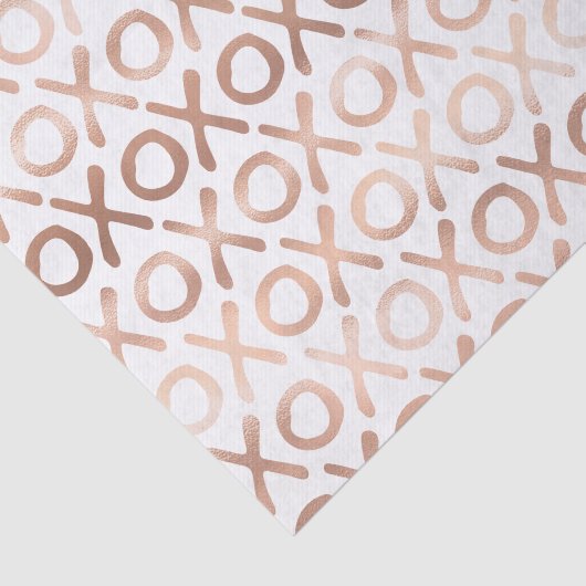 Witte Blush Roze Roze Goud XOXO Tissuepapier (Detail)