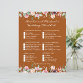 Witte Blush Rozen Terracotta Bruiloft Checklist (Staand voorkant)