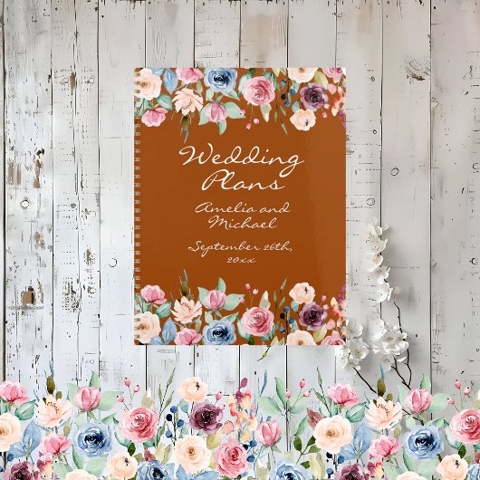 Witte Blush Rozen Terracotta Bruiloft Planner