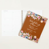 Witte Blush Rozen Terracotta Bruiloft Planner (Display)