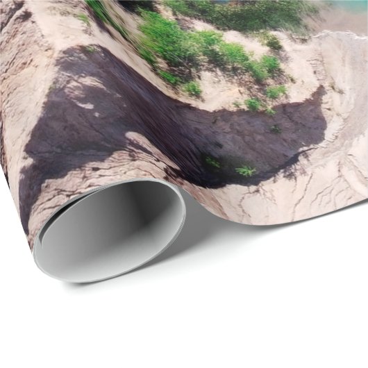 WITTE BOAT OP BLAUW ZEE WATER TIJDENS DAG CADEAUPAPIER (Rol Hoek)