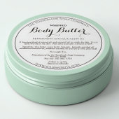 Witte body boter productlabel ronde sticker