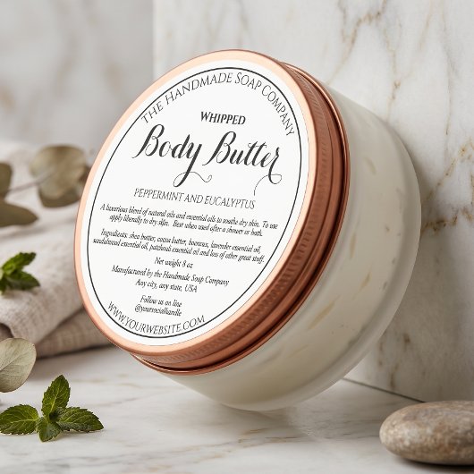Witte Body Butter Product Cosmetica Pot Etiket