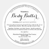 Witte Body Butter Product Cosmetica Pot Etiket (Voorkant)