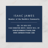 Witte boeddha-standbeeld, boeddhisme, boeddhist vierkante visitekaartje (Achterkant)