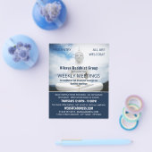 Witte boeddha-standbeeld, boeddhisme, boeddhistisc flyer (Enkel)