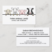 Witte Boerderij Dierlijke Koe Schapengeitenvarkens Visitekaartje (Voorkant / Achterkant)