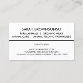 Witte Boerderij Dierlijke Koe Schapengeitenvarkens Visitekaartje (Achterkant)