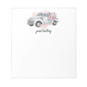  Witte Boerderij Vrachtwagen en bloemen, speciaal  Notitieblok (Voorkant)