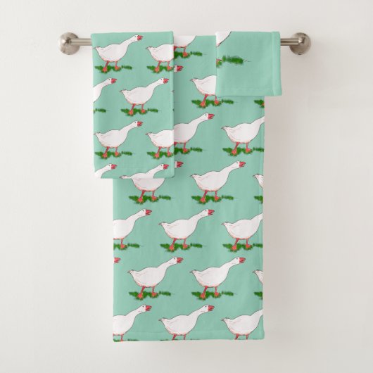witte boerderijen gans bad handdoek (Insitu)