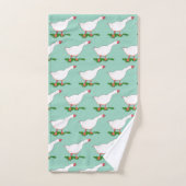 witte boerderijen gans bad handdoek (Handdoek)