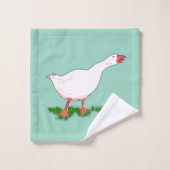 witte boerderijen gans bad handdoek (Wasdoekje)