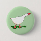 witte boerderijen gans ronde button 5,7 cm (Voorkant)