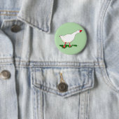 witte boerderijen gans ronde button 5,7 cm (In situ)