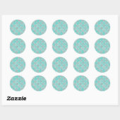 Witte bogen turquoise roodborstje ei blauwe bruilo ronde sticker (Vel)