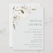 Witte Boheemse Bloemige Bruidsuitnodiging Kaart (Voorkant)
