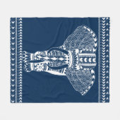 Witte Boheemse stamolifant Fleece Deken (Voorkant (Horizontaal))