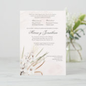 Witte Boho Beige Spaanse bruiloft uitnodiging (Staand voorkant)