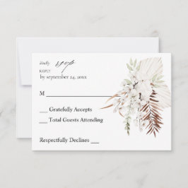 Witte Boho Bloemenspeciaal geen maaltijd RSVP 2 Kaartje