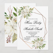 Witte Boho Bloemige Geometrische Hen Party Kaart (Voorkant / Achterkant)