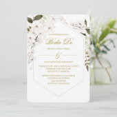 Witte boho-huwelijksuitnodiging kaart (Staand voorkant)