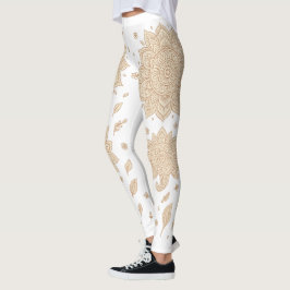 Witte Boho Mandala Minimalistische Yoga Leggings