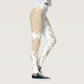 Witte Boho Mandala Minimalistische Yoga Leggings (Rechts)