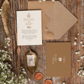 Witte Boho Pompoen Baby shower Boeken voor Baby Informatiekaartje