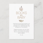 Witte Boho Pompoen Baby shower Boeken voor Baby Informatiekaartje (Voorkant)