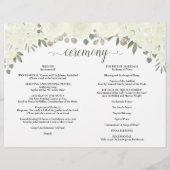 Witte Boho Rozen DIY Vouw Katholieke Trouwprogramm (Achterkant)