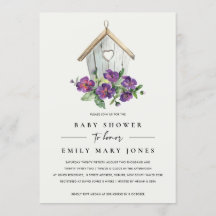 WITTE BOHO RUSTIC FLORAL BIRDHOUSE BABY SHOWER