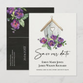 WITTE BOHO RUSTIC FLORAL BIRDHOUSE BEWAART U DE DA AANKONDIGINGSKAART (Voorkant / Achterkant)