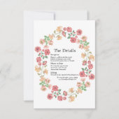 Witte Boho Waterverf Bloemen Trouwdetails Kaart (Voorkant)